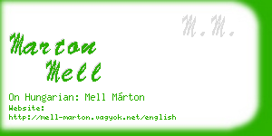 marton mell business card